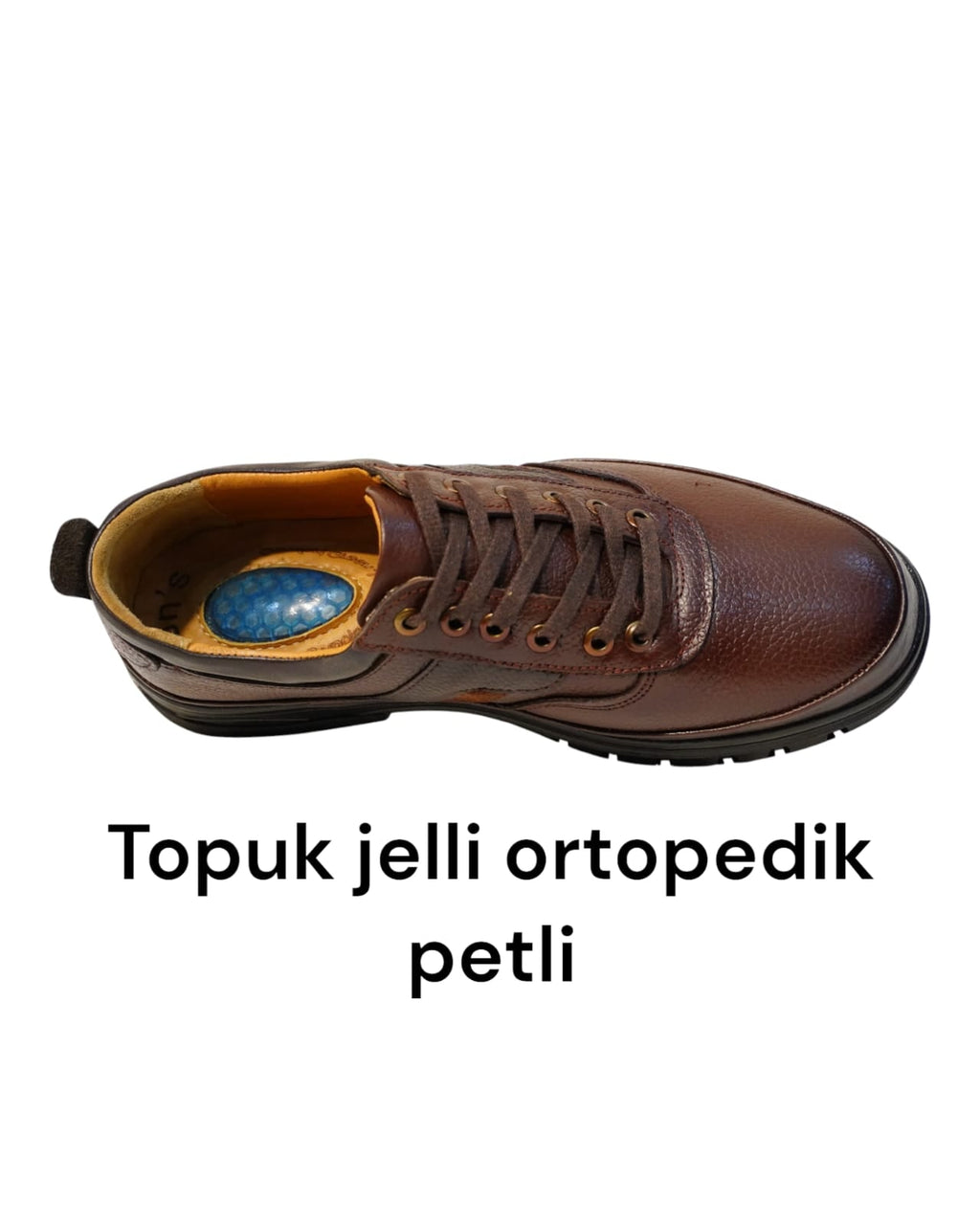 HON'S Siyah  Erkek Ayakkabı Hakiki Deri Bagcıklı  kışlık Ortopedik topuk Jell Tabanlıklı HSA02