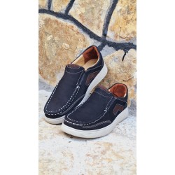 HON'S Nubuk Deri Erkek Ayakkabı Günlük Casual Siyah Poli taban