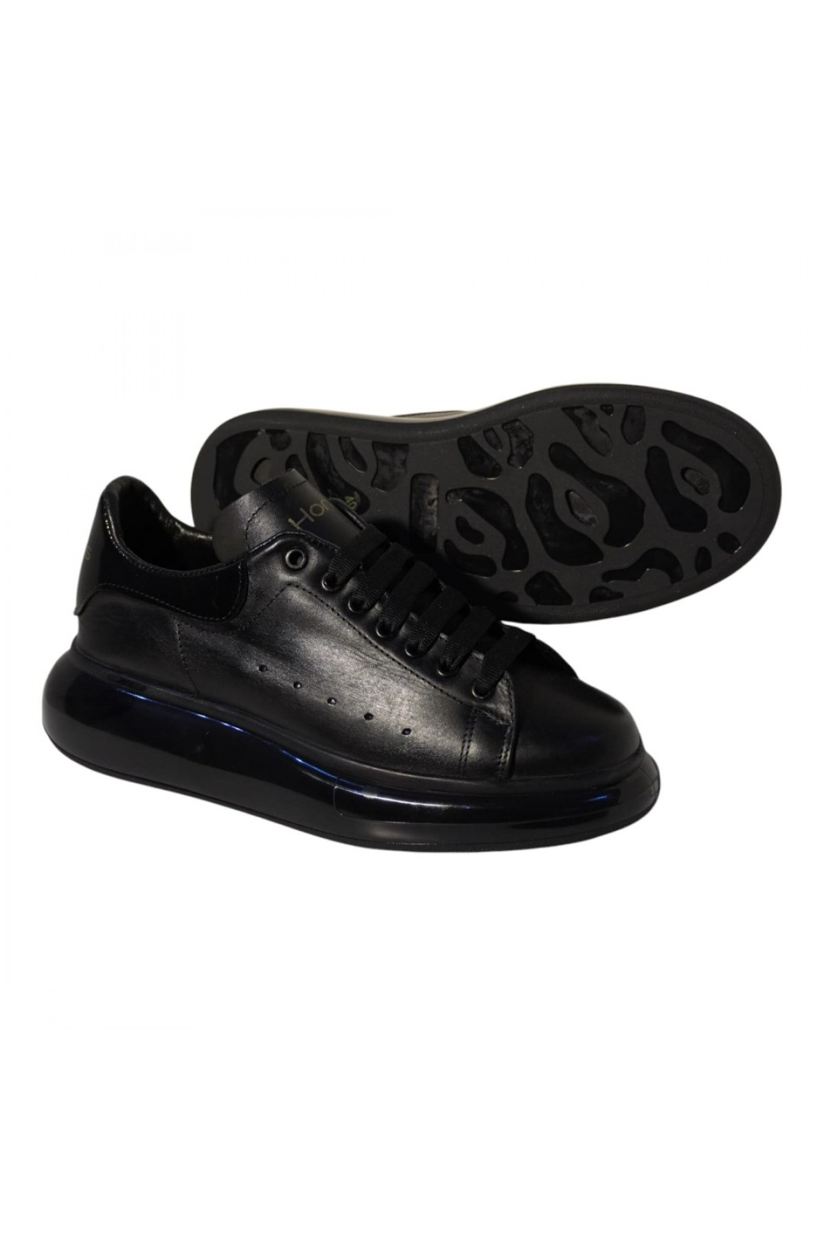 HON'S Erkek Spor Ayakkabı – Hakiki Deri, Air Taban, Bağcıklı, Günlük Kullanım için Rahat ve Şık Sneaker